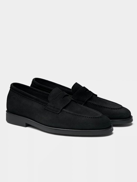 BRAND NEW Suit Supply Black Suede Penny Loafer in Size 43 main image 11